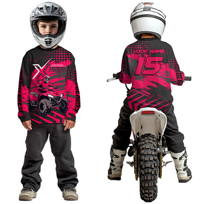 Custom Pink Off-Road Quad Bike Shirt Extreme ATV Motocross Shirts Kid Men Women UPF30+ DNT79
