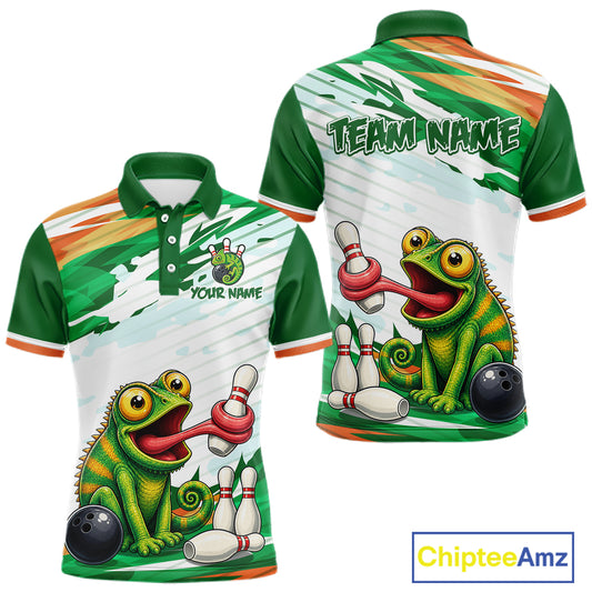 Custom Funny Chameleon Bowling Jersey for Men Bowling Team Shirts Bowling League HNT308