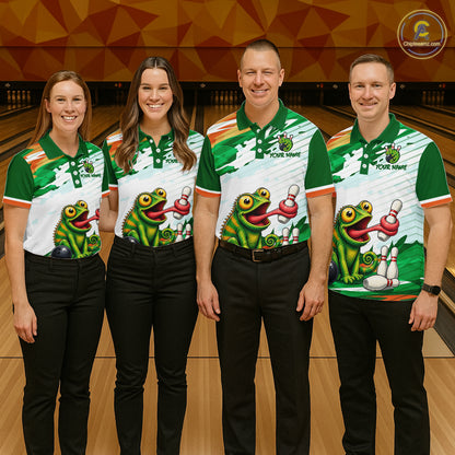 Custom Funny Chameleon Bowling Jersey for Men Bowling Team Shirts Bowling League HNT308