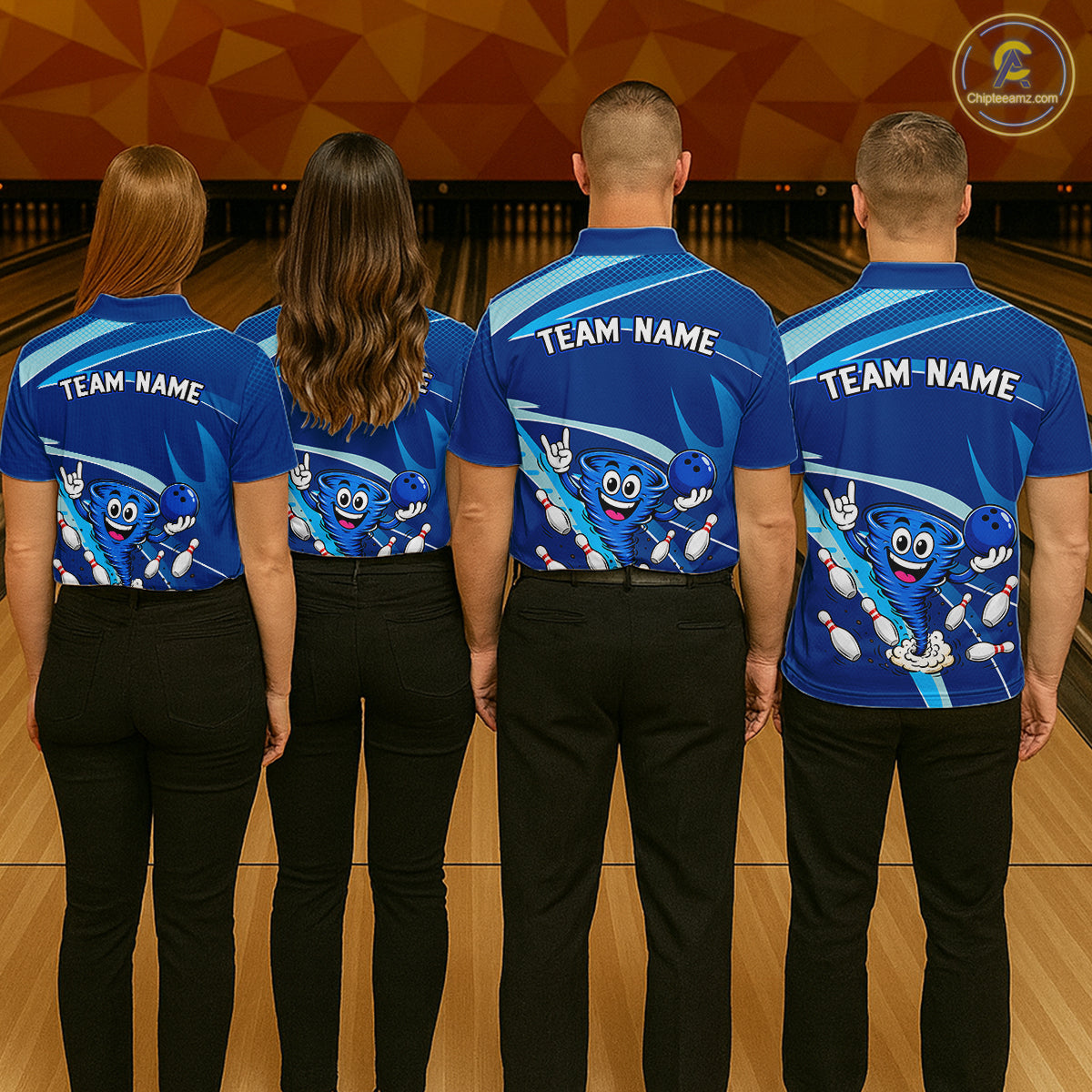 Custom Funny Tornado Bowling Jersey for Women Bowling Team Shirts Bowling League Polo & 1/4 Zip HNT488