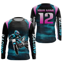 Load image into Gallery viewer, Blue Youth Dirt Bike Jersey Men Women Kid Custom Motocross Jersey Off-Roading Jersey DNT49
