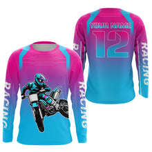 Load image into Gallery viewer, Pink Youth Dirt Bike Jersey Men Women Kid Custom Motocross Jersey Off-Roading Jersey DNT49