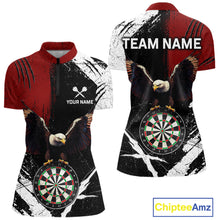 Load image into Gallery viewer, Custom Red Eagle Dart Shirt for Women Dartboard Shirt Dart Jerseys Gift for Team Polo &amp;1/4 Zip NNT110
