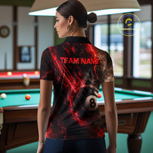 Load image into Gallery viewer, Custom Flaming Red Lightning 8 Ball Billiard Shirt for Women Billiard Team Jersey Billiard League NNT194