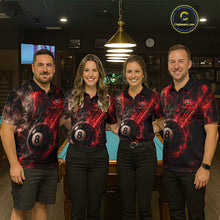 Load image into Gallery viewer, Custom Flaming Red Lightning 8 Ball Billiard Shirt for Men Billiard Team Jersey Billiard League NNT194