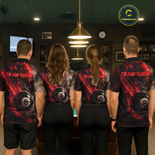 Load image into Gallery viewer, Custom Flaming Red Lightning 8 Ball Billiard Shirt for Men Billiard Team Jersey Billiard League NNT194
