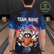 Load image into Gallery viewer, Custom Galaxy Funny Zen Raccoon Bowling Shirt for Men Bowling Team Shirts Bowling Outfit HNT313