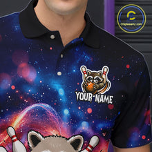 Load image into Gallery viewer, Custom Galaxy Funny Zen Raccoon Bowling Shirt for Men Bowling Team Shirts Bowling Outfit HNT313