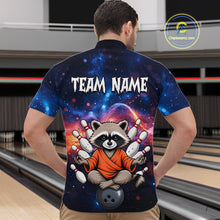 Load image into Gallery viewer, Custom Galaxy Funny Zen Raccoon Bowling Shirt for Men Bowling Team Shirts Bowling Outfit HNT313