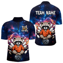 Load image into Gallery viewer, Custom Galaxy Funny Zen Raccoon Bowling Shirt for Men Bowling Team Shirts Bowling Outfit HNT313