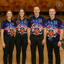 Load image into Gallery viewer, Custom Galaxy Funny Zen Raccoon Bowling Shirt for Men Bowling Team Shirts Bowling Outfit HNT313