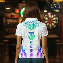 Load image into Gallery viewer, Custom Neon White Crown Dart Shirts for Women Darts Team Jerseys Dart League Polo &amp; 1/4 Zip NNT140