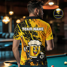 Load image into Gallery viewer, Custom Funny Yellow Beer 8 Ball Pool Billiard Shirt for Men Polo &amp; 1/4 Zip, Billiard Team Jerseys NNT147