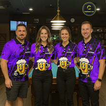 Load image into Gallery viewer, Custom Funny Purple Beer 8 Ball Pool Billiard Shirt for Men Polo &amp; 1/4 Zip, Billiard Team Jerseys NNT147