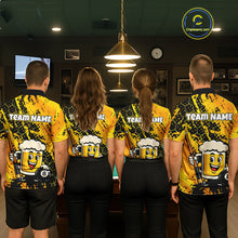 Load image into Gallery viewer, Custom Funny Yellow Beer 8 Ball Pool Billiard Shirt for Men Polo &amp; 1/4 Zip, Billiard Team Jerseys NNT147