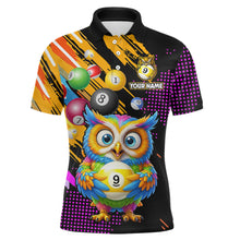 Load image into Gallery viewer, Custom Funny Colorful Owl 9 Ball Pool Billiard Shirt for Men Billiard Team Jersey Polo &amp; 1/4 Zip NNT156