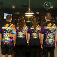 Load image into Gallery viewer, Custom Funny Colorful Owl 9 Ball Pool Billiard Shirt for Men Billiard Team Jersey Polo &amp; 1/4 Zip NNT156