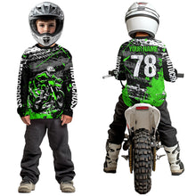 Load image into Gallery viewer, Green Youth Dirt Bike Jersey Adult Kid Upf30+ Customized Motocross Jersey Off-Roading Jersey DNT48