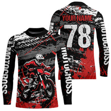 Load image into Gallery viewer, Red Youth Dirt Bike Jersey Adult Kid Upf30+ Customized Motocross Jersey Off-Roading Jersey DNT48