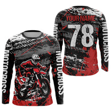 Load image into Gallery viewer, Red Youth Dirt Bike Jersey Adult Kid Upf30+ Customized Motocross Jersey Off-Roading Jersey DNT48