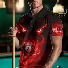 Load image into Gallery viewer, Custom Red Fire Demon Eyes 8 Ball Billiard Shirt for Men Billiard Team Jersey Billiard Outfit NNT196