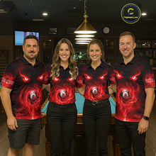 Load image into Gallery viewer, Custom Red Fire Demon Eyes 8 Ball Billiard Shirt for Men Billiard Team Jersey Billiard Outfit NNT196