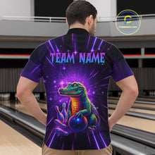 Load image into Gallery viewer, Custom Funny Crocodile Neon Bowling Shirt Alligator Bowling Jersey for Men Polo &amp; 1/4 Zip HNT208