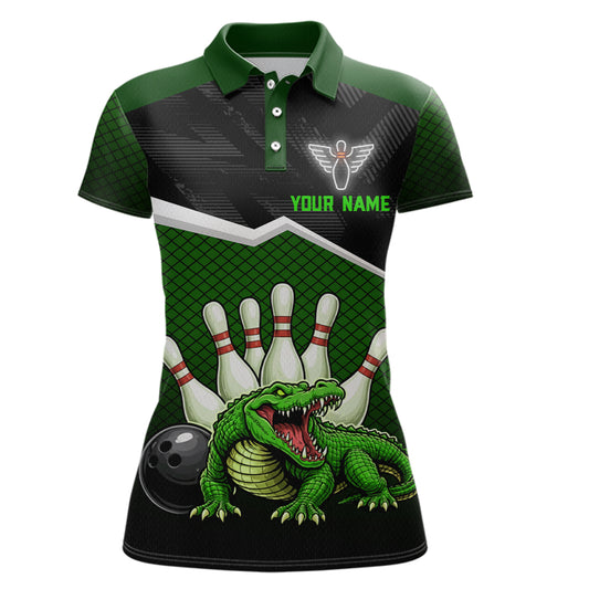 Custom Funny Crocodile Bowling Shirt Alligator Bowling Jersey for Women Polo & 1/4 Zip HNT207