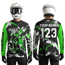 Load image into Gallery viewer, Green Youth Motocross Jersey Racing Shirts Custom Dirt Bike Shirts Kid Men Women UPF30+ DNT32