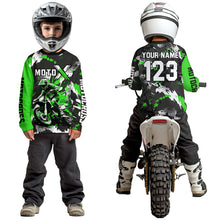 Load image into Gallery viewer, Green Youth Motocross Jersey Racing Shirts Custom Dirt Bike Shirts Kid Men Women UPF30+ DNT32