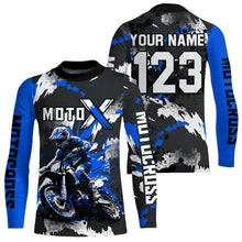 Load image into Gallery viewer, Blue Youth Motocross Jersey Racing Shirts Custom Dirt Bike Shirts Kid Men Women UPF30+ DNT32