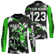 Load image into Gallery viewer, Green Youth Motocross Jersey Racing Shirts Custom Dirt Bike Shirts Kid Men Women UPF30+ DNT32