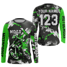 Load image into Gallery viewer, Green Youth Motocross Jersey Racing Shirts Custom Dirt Bike Shirts Kid Men Women UPF30+ DNT32