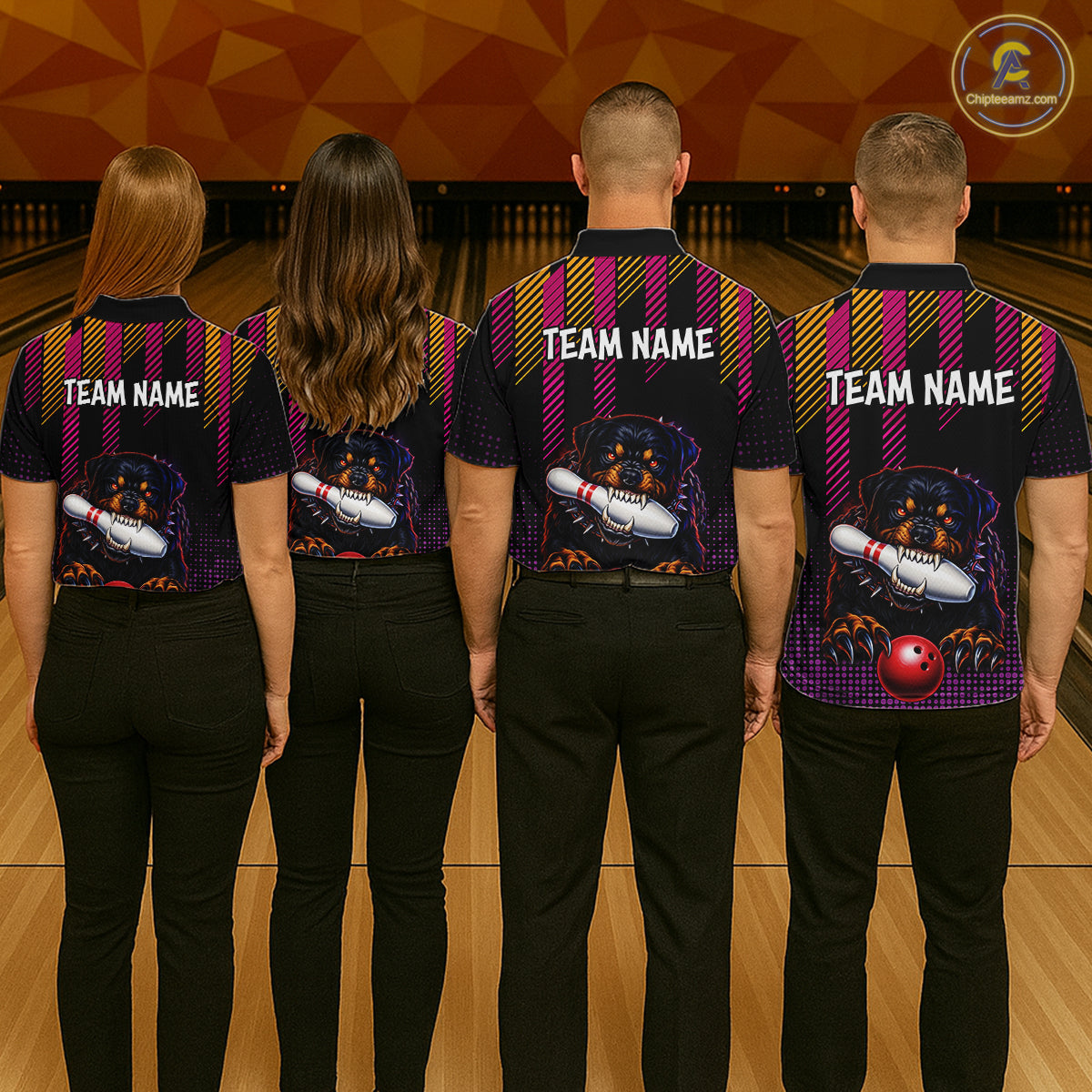 Custom Funny French Bulldog Bowling Jersey for Women Bowling Team Shirts Polo & 1/4 Zip HNT185