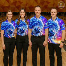 Load image into Gallery viewer, Custom American Wave Patriotic Bowling Jersey for Men Unisex Bowling Team Shirts Polo &amp; 1/4 Zip HNT343