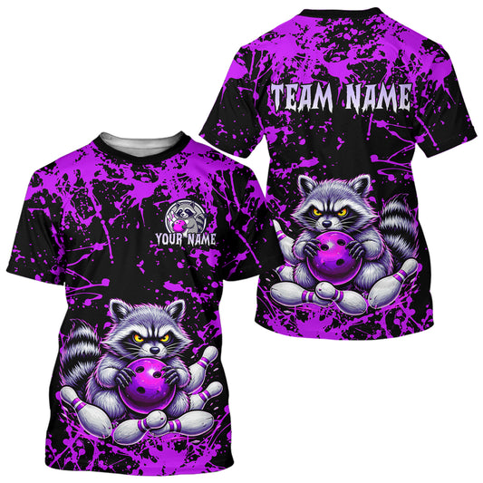 Custom Purple Raccoon Bowling Jersey for Men Women Bowling Uniform Bowling Team Shirts HNT224