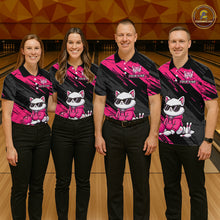 Load image into Gallery viewer, Custom Funny Pink Cat Bowling Jersey for Women Bowling Team Shirts Bowling Polo &amp; 1/4 Zip HNT257