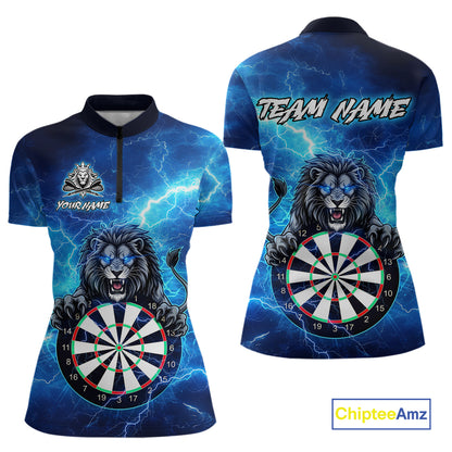 Custom Thunder Lion Dart Shirt Dart Team Jersey for Women Dartboard Polo & 1/4 Zip Shirts NNT169