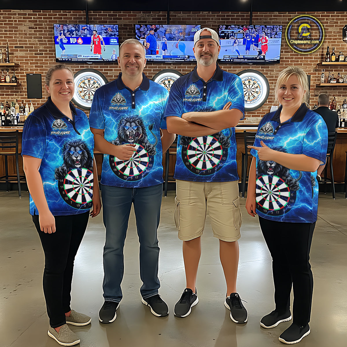 Custom Thunder Lion Dart Shirt Dart Team Jersey for Women Dartboard Polo & 1/4 Zip Shirts NNT169