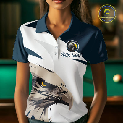 Custom Eagle 8 Ball Billiard Shirts for Women Billiard Tournament Billiard Team Shirts Polo & 1/4 Zip NNT109