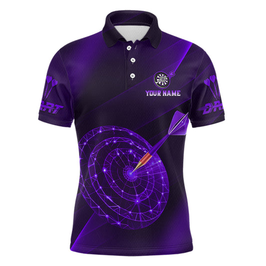 Custom Neon Purple Cyber Dartboard Darts Shirt for Men Darts Team Jerseys Polo & 1/4 Zip NNT132