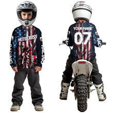 Load image into Gallery viewer, US Flag Youth Motocross Jersey Custom Dirt Bike Shirt Kid Men Women Motocross Shirt UPF30+ DNT37