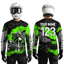 Load image into Gallery viewer, Custom Green Youth Motocross Jersey Motocycle Shirts Shirt Kid Men Women Motocross Shirt UPF30+ DNT38