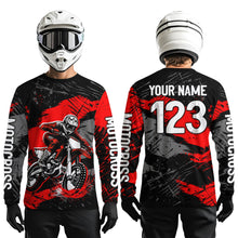 Load image into Gallery viewer, Custom Red Youth Motocross Jersey Motocycle Shirts Shirt Kid Men Women Motocross Shirt UPF30+ DNT38