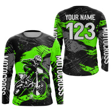 Load image into Gallery viewer, Custom Green Youth Motocross Jersey Motocycle Shirts Shirt Kid Men Women Motocross Shirt UPF30+ DNT38