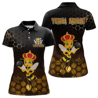 Custom Funny Bee Bowling Bowling Jersey for Women Bowling Team Shirts Polo & 1/4 Zip HNT195