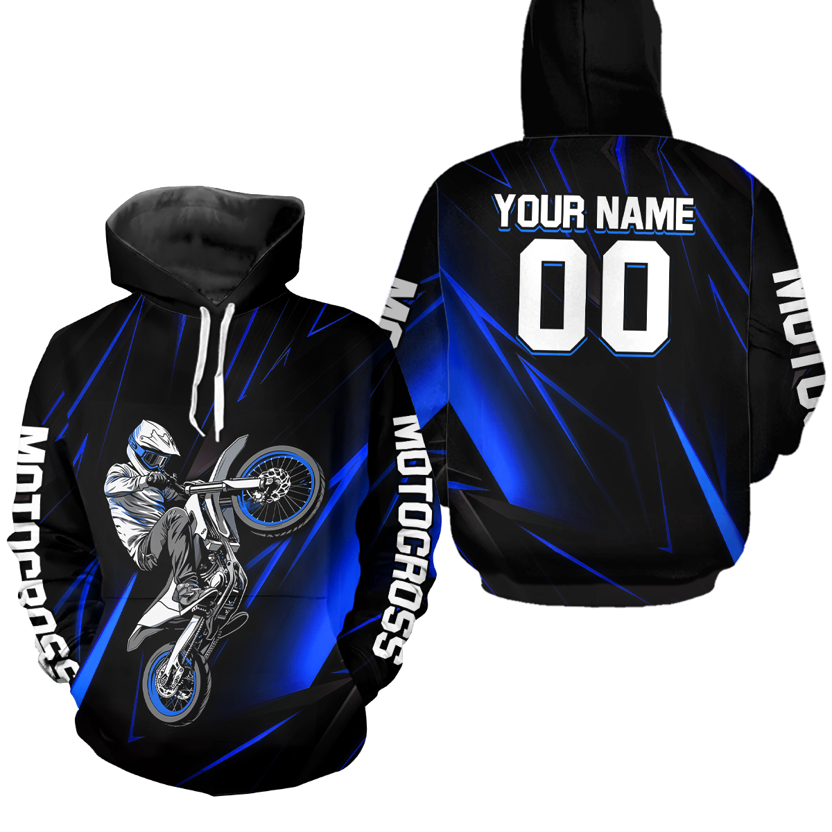 Custom Blue Youth Motocross Jersey Hoodie Kid Men Women Dirt Bike Motorcycle Hoodie HOT36