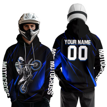Load image into Gallery viewer, Custom Blue Youth Motocross Jersey Hoodie Kid Men Women Dirt Bike Motorcycle Hoodie HOT36