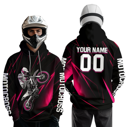 Custom Pink Youth Motocross Jersey Hoodie Kid Men Women Dirt Bike Motorcycle Hoodie HOT36
