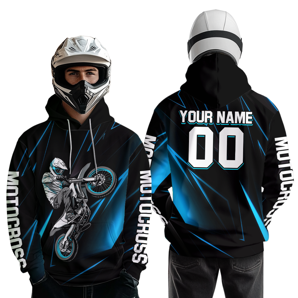 Custom Turquoise Youth Motocross Jersey Hoodie Kid Men Women Dirt Bike Motorcycle Hoodie HOT36